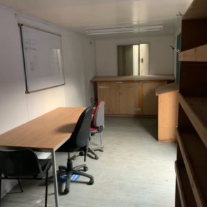 24ft x 8ft Portable office container, Fitted with security shutter windows and electric hook up comes complete with all furnishings, For more details and Possible delivery Call Mark on 07710 637078