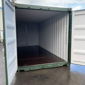 20ft ISO Container Complete with double doors and personnel door 
For more details and possible delivery Contact Mark on 07710 637078