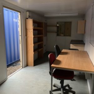 24ft x 8ft Portable office container, Fitted with security shutter windows and electric hook up comes complete with all furnishings, For more details and Possible delivery Call Mark on 07710 637078