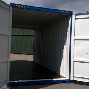 20ft Hi-Cube Container, Double Doors Each End ,  Very clean inside, treated with anti condensation paint and rubber seals on all doors, Delivery possible For more details please call Mark on 07710 637078 