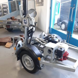  Ifor Williams Log Splitter. Fully galvanized including splitting column & head, 25 tonne splitting force, 600mm max log length, can split logs in horizontal or vertical position, coupled to a Honda CX200 engine.  Accessories available inc cover, For more information call Mark on 07710 637078 or Allan Grant 07743 199174.