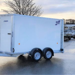 New Ifor Williams BV105 Boxvan 6ft Head room, 2700kg, Complete with front access door rear ramp/barn doors, internal receiver track & spare wheel, For more details please call Mark on 07710 637078, Sam on 07522 716854 or Sales on 01463 248268