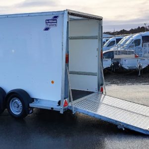 New Ifor Williams BV105 Boxvan 6ft Head room, 2700kg, Complete with front access door rear ramp/barn doors, internal receiver track & spare wheel, For more details please call Mark on 07710 637078, Sam on 07522 716854 or Sales on 01463 248268