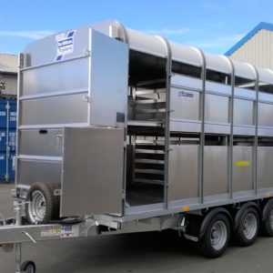 NEW Ifor Williams DP120 14ft x6ft Tri-Axle Stockbox, 3500kg ,Complete with Easy load Deck system & loading gates, this stockbox is fitted with  2 sheep divisions, Cattle Division Sumptank kit, & Spare wheel, For more information & prices please call Mark on 07710 637078, Sam on 07522 716854 or Sales on 01463 248268, Please do not message or text, Phone calls only