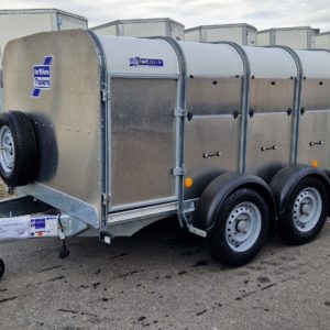 New Ifor Williams TA5g 8ft x 4ft Stock Trailer, 2700kg, complete with rear loading gates , internal divider gate, Sumptank kit & spare wheel, For more details & prices please call Mark on 07710 637078 or Sales on 01463 248268