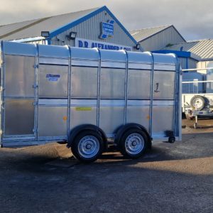 New Ifor Williams TA510 12ft x 6ft Stockbox  3500kg , Complete with Drop Down Front Flap, rear loading gates, Sumptank Kit, Cattle division & Spare Wheel,  For more information & prices please call Mark on 07710 637078, Sam on 07522 716854 or Sales on 01463 248268, Please do not message or text, Phone calls only Messages through Facebook only