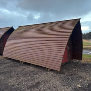 Glamping Pods, 2 available . Very clean, Delivery with Hiab can be arranged. For more details 
contact Mark on 07710 637078 or Sales on 01463 248268
