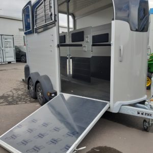 Ex-Demo Ifor Williams HBX511 Horsebox, in Silver Build Date June 2025, In as new condition, built for 2 x 17.2hh horses, Fitted with Internal Padding, door mounted tack pack, Diamond cut alloy wheels, high level brake light & auto lift jockey wheel , Complete with full Ifor Williams 12mth Warranty and Datataged, Retail Price £10926.00 + Vat . Ex-Demo Price £9633.00 + Vat  for more information call Mark on 07710 637078 or Sales on 01463 248268.